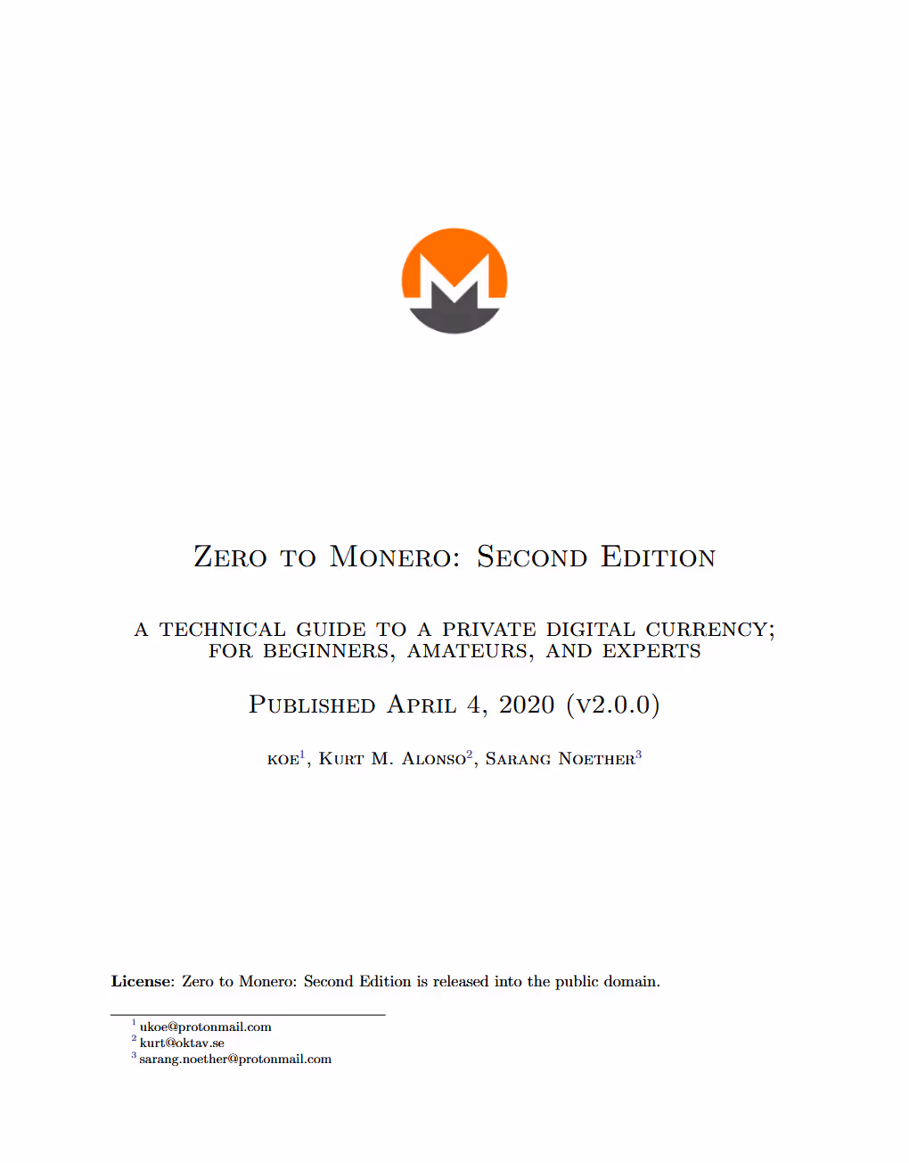 Zero to Monero Second Edition cover